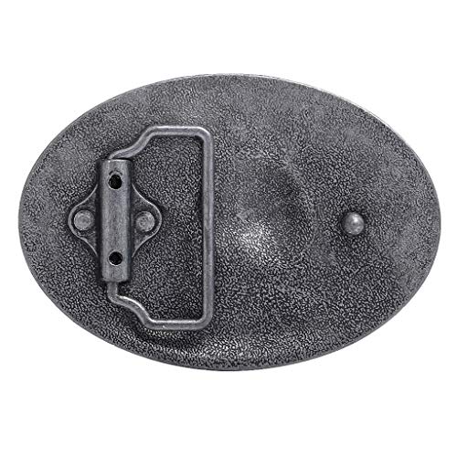 oshhni 2x Masculino Prata Antigo Barril de Corrida em Formato Oval com Fivela de Cinto de Corrida Oc