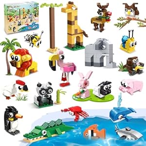 HOGOKIDS Party Favors for Kids – 20 Pack Animals Building Blocks Toy for Easter Gifts Goodie Bags Stocking Stuffer Classroom Prizes Building Set, Valentines Day Birthday Gift for Boys Girls Ages 6-12+