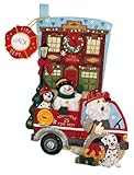 Felt Applique Christmas Stocking Kit, Station 25 Fireman Santa. 18' inch Size, DIY, Sequins, Embellishments and Instructions, a Complete kit Ready for Your Creativity!