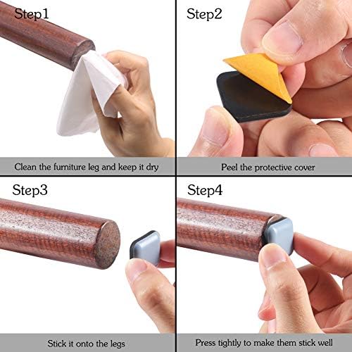 Furniture Glides, 20 Pieces Teflon Self Adhesive Chair Leg PTFE Sliders for Furniture Easy Movers(Square)