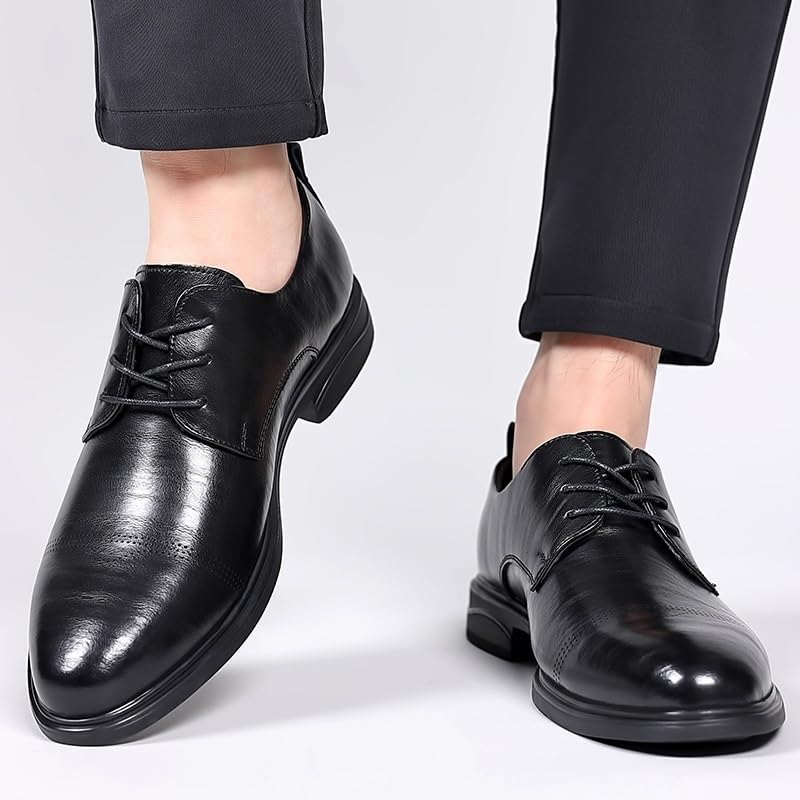 Men's Classic Dress Oxfords, Modern Formal Lace Up Shoes, Round Toe Classic Lace-up Formal Tuxedo Shoes Non Slip Dress Shoes for Men4
