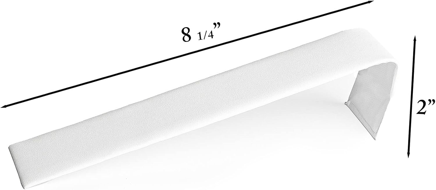 Novel Box 6 Pack Bracelet/Watch Ramp White Leatherette 2x8.25x2 Inches - Slim and Sleek Ramps for Jewelry Display - Bracelet Holder Organizer Stand for Wedding, Selling & Personal Use