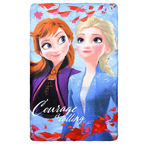 Disney Couverture Plaid en Polaire Pour fille de la Reine des Neiges avec les sœurs Elsa et Anna douce et chaude 100 x 150 cm