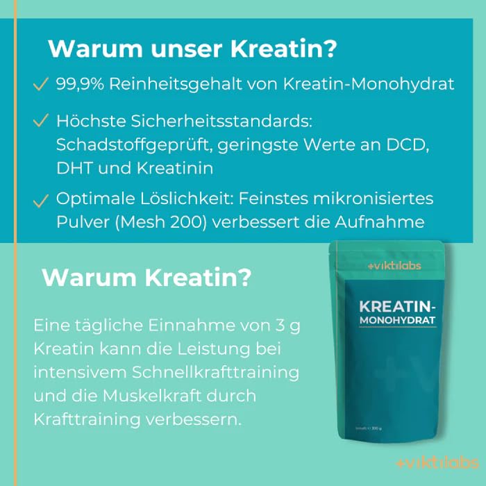 Kreatin Monohydrat - Pulver - 99,9% Reinheit - mikronisiert (Mesh 200) – Ansicht 2