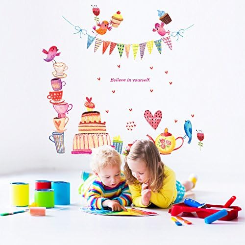 Wall Decor Colorful Happy Birthday Wall Stickers Decals Murals Vinyl