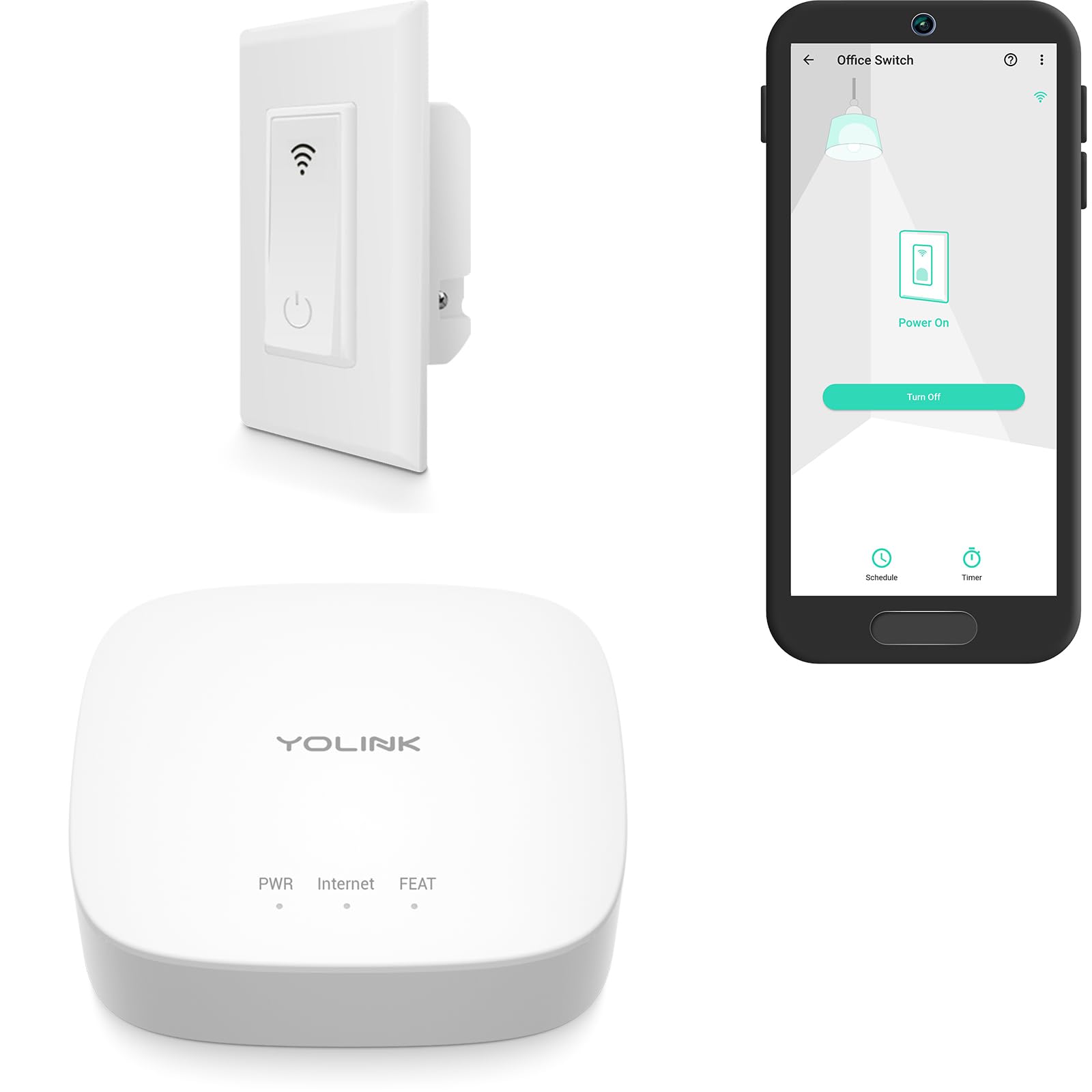 YoLink Smart Light Switch - 1/4 Mile Range, Alexa Google Compatible, Neutral Wire Required