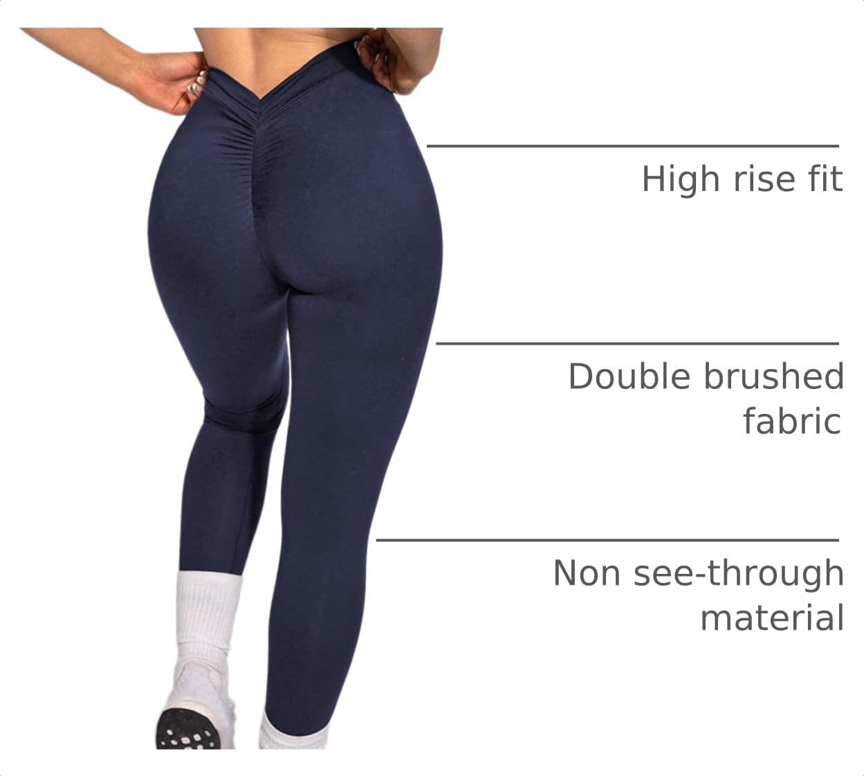 Danysu V Back Scrunch Butt Leggings for Women Soft High Waisted Booty Tights Workout Gym Yoga Pants