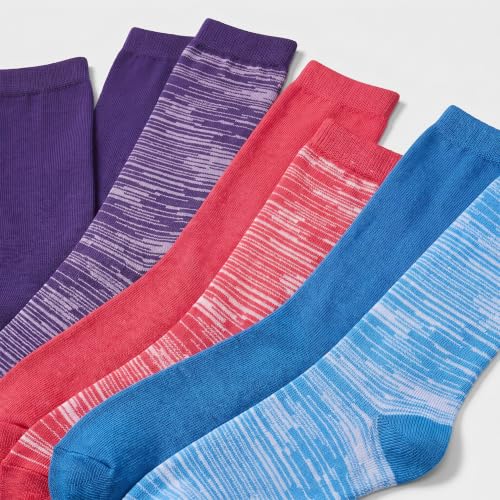 Image of Tipi Toe Women's 6-Pack Funky Crew Socks | Colorful Fun Patterned Novelty Dress Socks, Sizes 9-13
