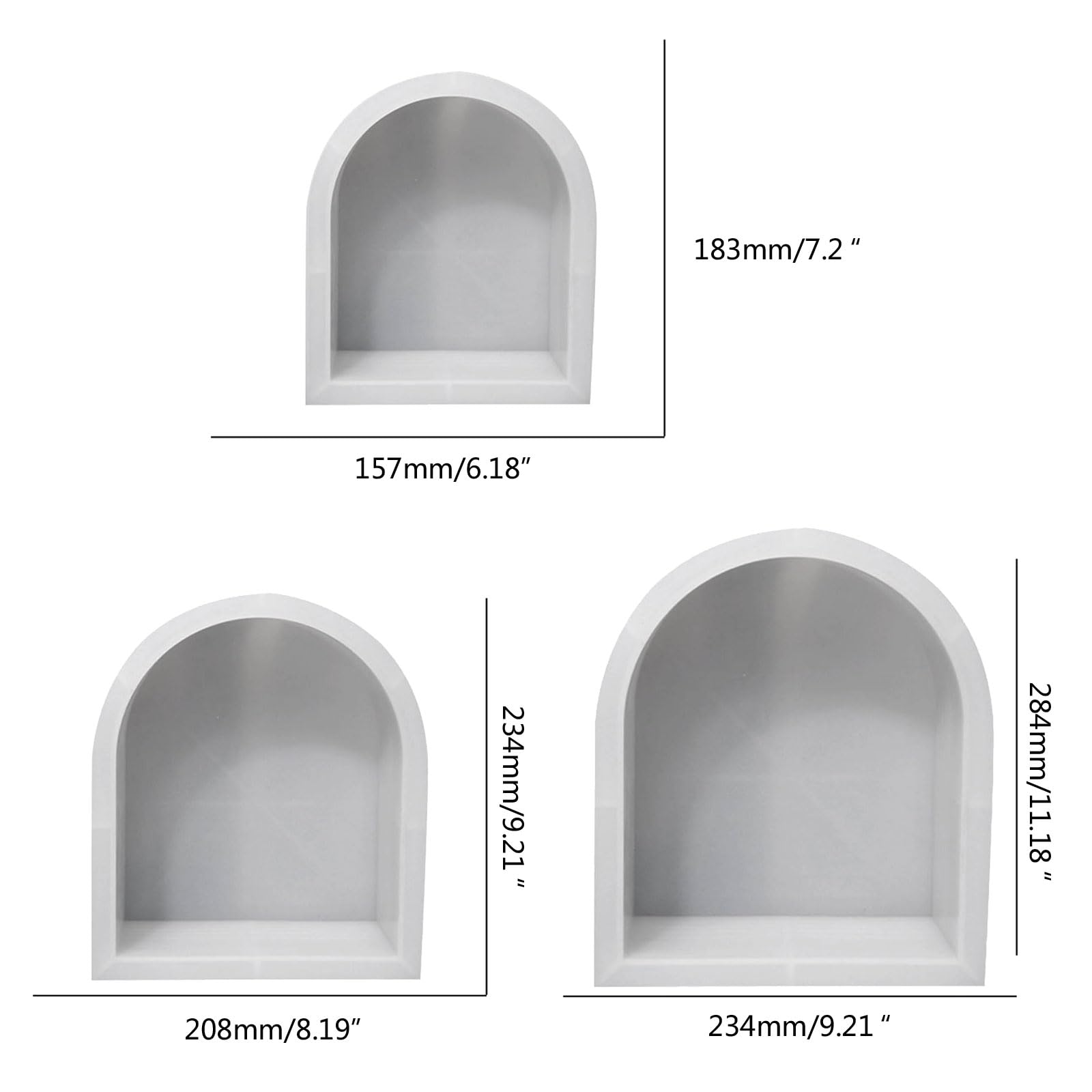 Moldes de silicona, molde de resina moldeada en forma de arco, molde para decoración de estantería, perfecto para la fabricación a mano de estanterías