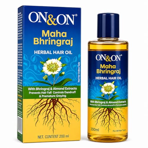 Image of Maha Bhringraj Herbal Hair Oil - Nourishing & Strengthening Hair (Pack of 1, 200ml)
