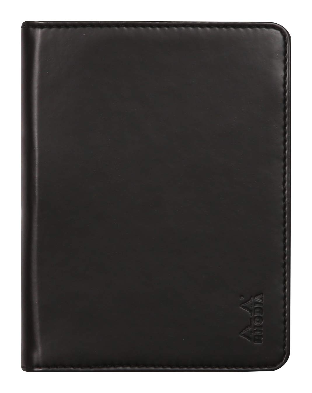 Clairefontaine ES RHODIA 212001C – Libreta portadocumentos Rhodiarama N° 12 negro – para bloc de notas o cuadernos de formato B7 (8,5 x 12 cm) – piel italiana Premium – Colección Rhodiarama