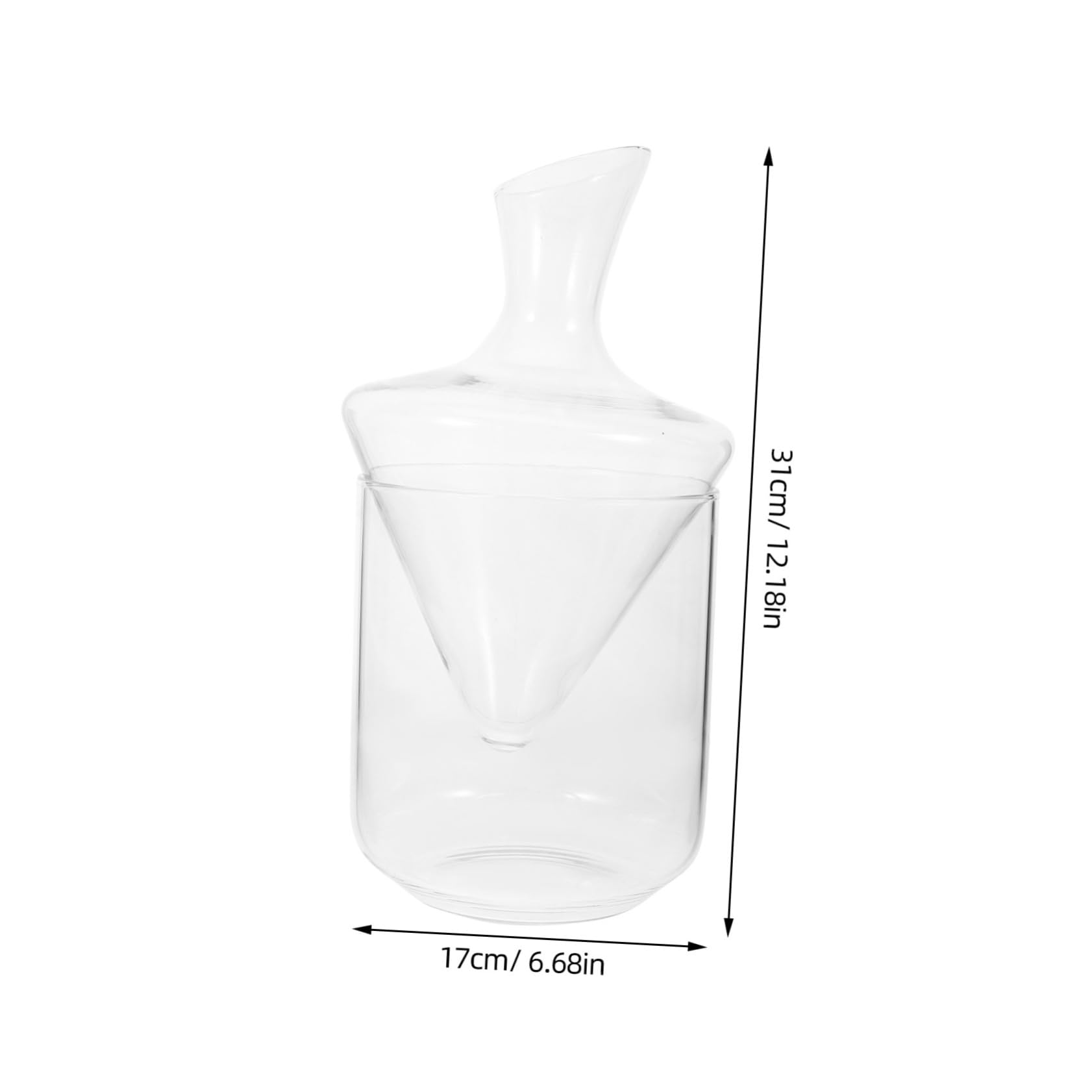 Mipcase Decanter Obliquo Per Vino Classico in Vetro Trasparente Secchiello Per Ghiaccio Distributore Di Vino Delicato Per Bar e Casa Set Decorativo Per Esaltare Sapore e Consistenza