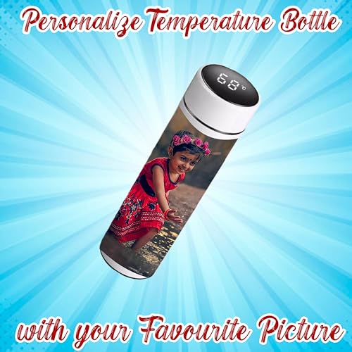 Image of Savri Personalized Stainless Steel White Water Bottle with Your Photo /Wishes /Logo Printed Best for School Going Kids /Return Gift /Christmas /New Year /Festival Gift Item | 500ml (Photo Print)