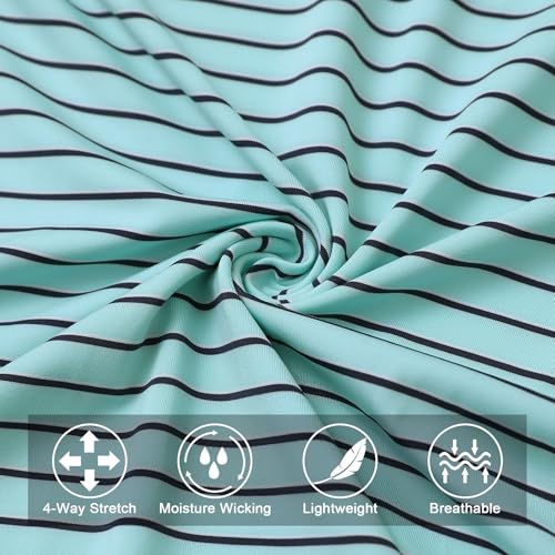 M MAELREG Boys' Polo Shirt Striped Short Sleeve Moisture Wicking Performance Stretch Active Casual Collared Kids Golf Shirt4