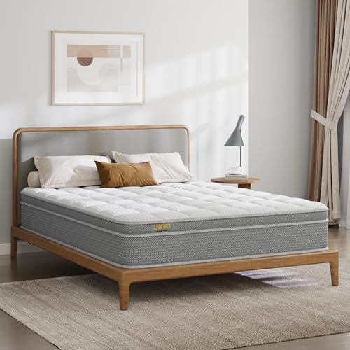 DWVO Queen Size Mattress -12 Inch Mattress in a Box, Hybrid Spring Mattress with Cooling-Gel Memory Foam and Individual Pocket Coils for Motion Isolation & Balance Support