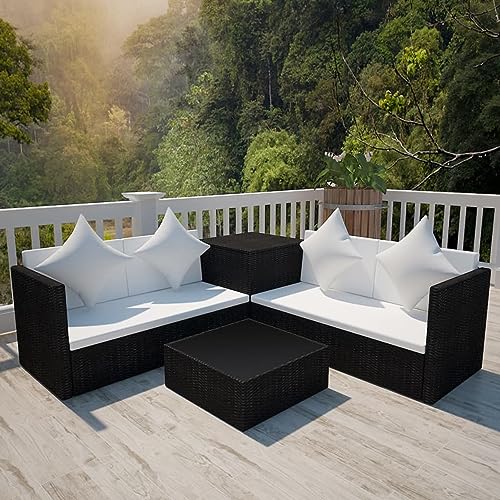 Homgoday Set Divani da Giardino 4 pz con Cuscini in