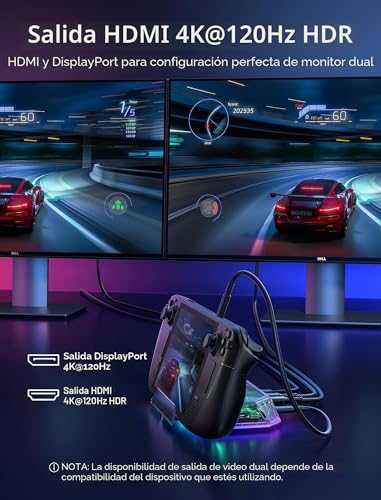 Docking Station JSAUX RGB Hub 12 en 1 con Gigabit Ethernet y USB 3.2 Tipo C 6