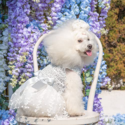 Image of CuteBone Dog Birthday Dress Girl Puppy Skirt Tutu Cat Wedding Outfit Pet Party Clothes for Small Dogs Costume DD17M