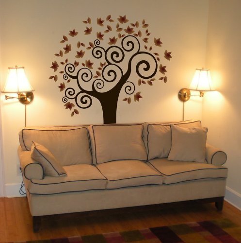 Wall Decal TREE Deco Art Sticker Mural AMAZING COLORS - BEIGE & BROWN