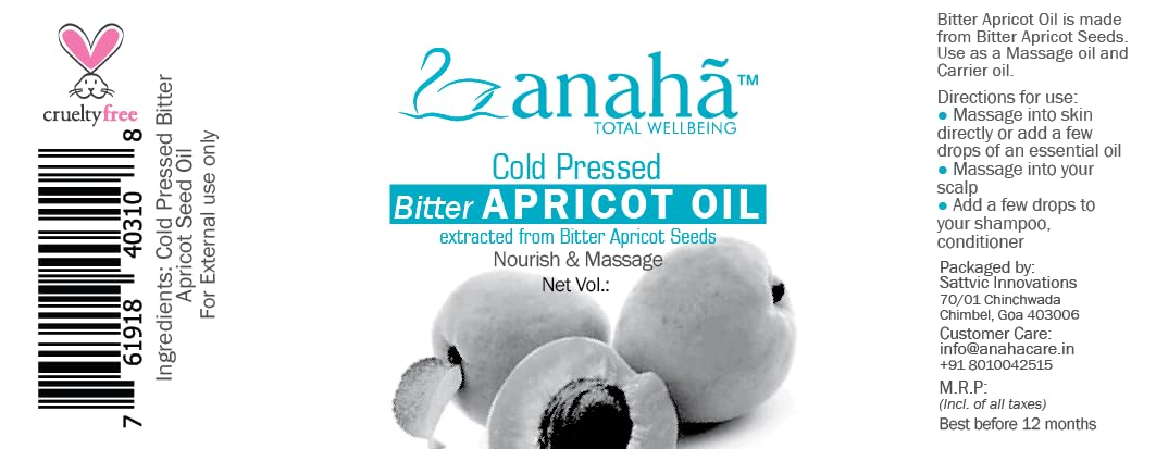 Anaha Unrefined Cold Pressed Bitter Apricot Oil/Gutti ka Tel (250 ml) from Himachal Pradesh Best for Massage or Carrier Oil 4