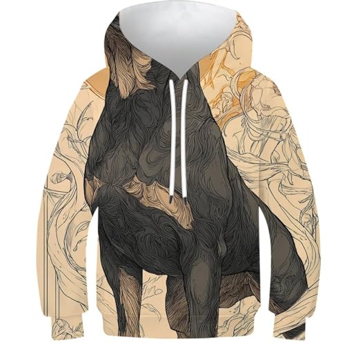 Sweat à capuche Rottweiler 3D cadeau original anniversaire enfant 8-10 ans