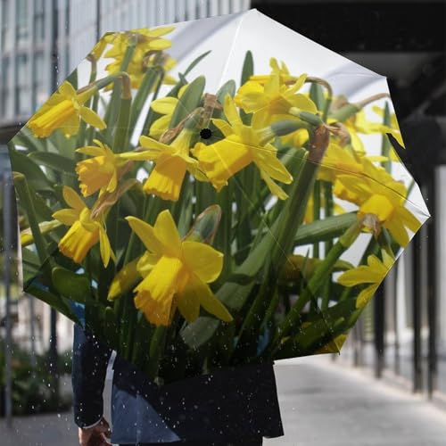 Parapluie pliable jonquilles automatique pour briser le vent - 6
