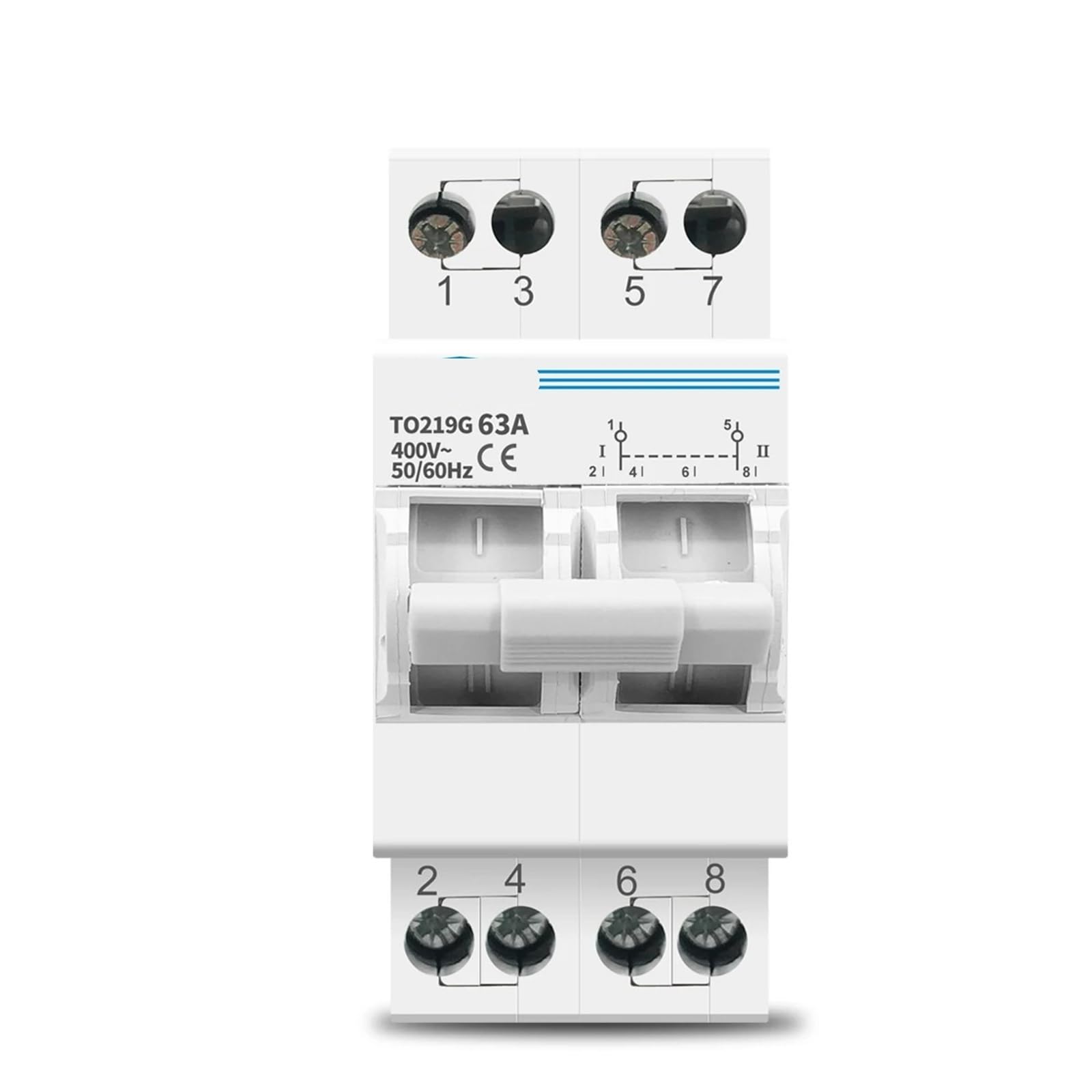 Disjoncteur de transfert manuel 40A inverseur de source bipolaire double alimentation