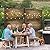 FENCY Metal Privacy Screen Outdoor Privacy Screen 72" H×47" W Vintage Wood Color Patio Privacy Screen, Freestanding Decorative Privacy Screen for Deck Balcony Patio