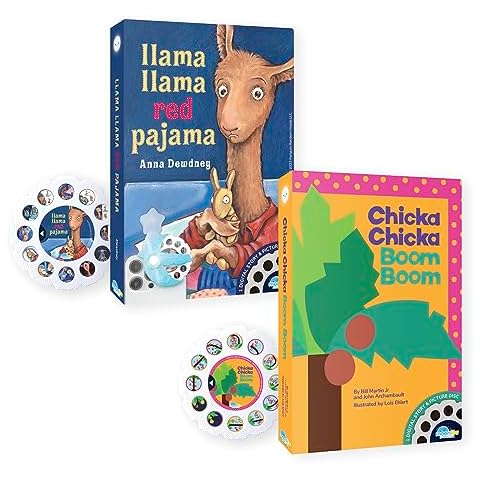 Moonlite Storytime Storybook Reels, 2 Story Set, Chicka Chicka Boom Boom and Llama Llama Red, Digital Stories for Projector, Toddler Early Learning Gifts for Kids Ages 12 Months and Up Cover