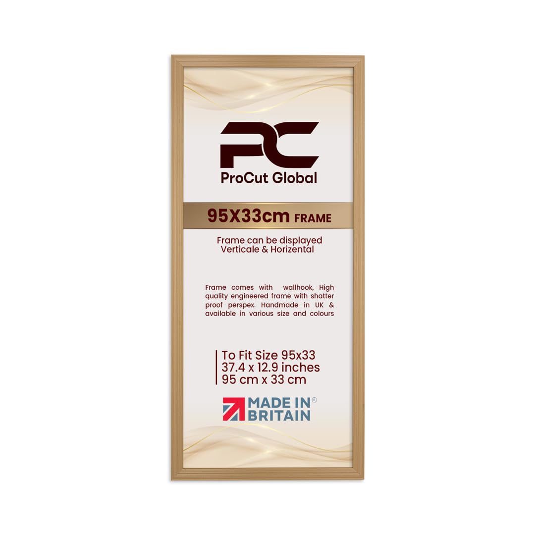 Procut Global 95x33CM Country Pine Picture Frames - Classic Wooden Photo Frame with Shatterproof Perspex for Wall or Tabletop - Perfect for Posters, Certificates & Prints - Sizes & Colors Available โ image 1