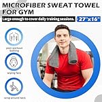 HOMERHYME Microfiber Gym Towels, 3 Pack Sweat Towels, 16 x 27 Inch Quick Dry Hand Towels, Absorbent Yoga Towels for Home Gym Bag Workout Equipment Beach Spa Travel Sport, for Men & Women - Image 2