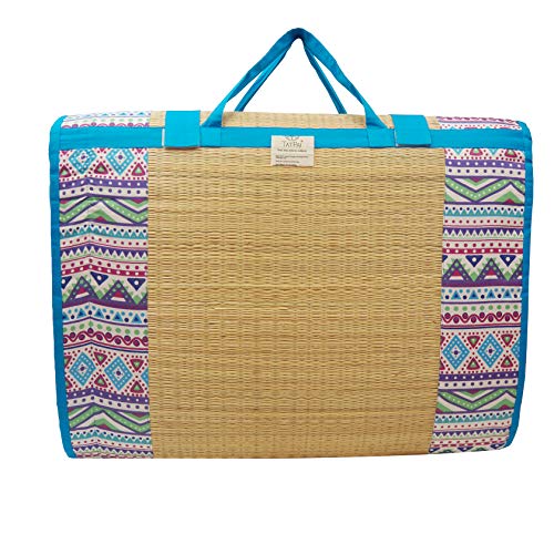 Home Tex Life Kora Grass Cushion Sleep Healthy, Easy Portable and Folding Mat (Africana,4 X 6 Ft,15 Mm Thickness)