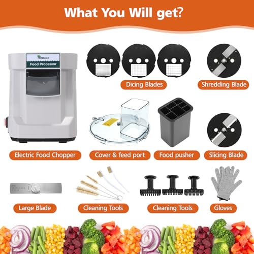 Image of 5 in 1 Electric Chopper Multifunctional Vegetable Chopper Vegetable Slicer Automatic Chopper for Onion Masher Potato Slicer Vegetable Processor Home Use