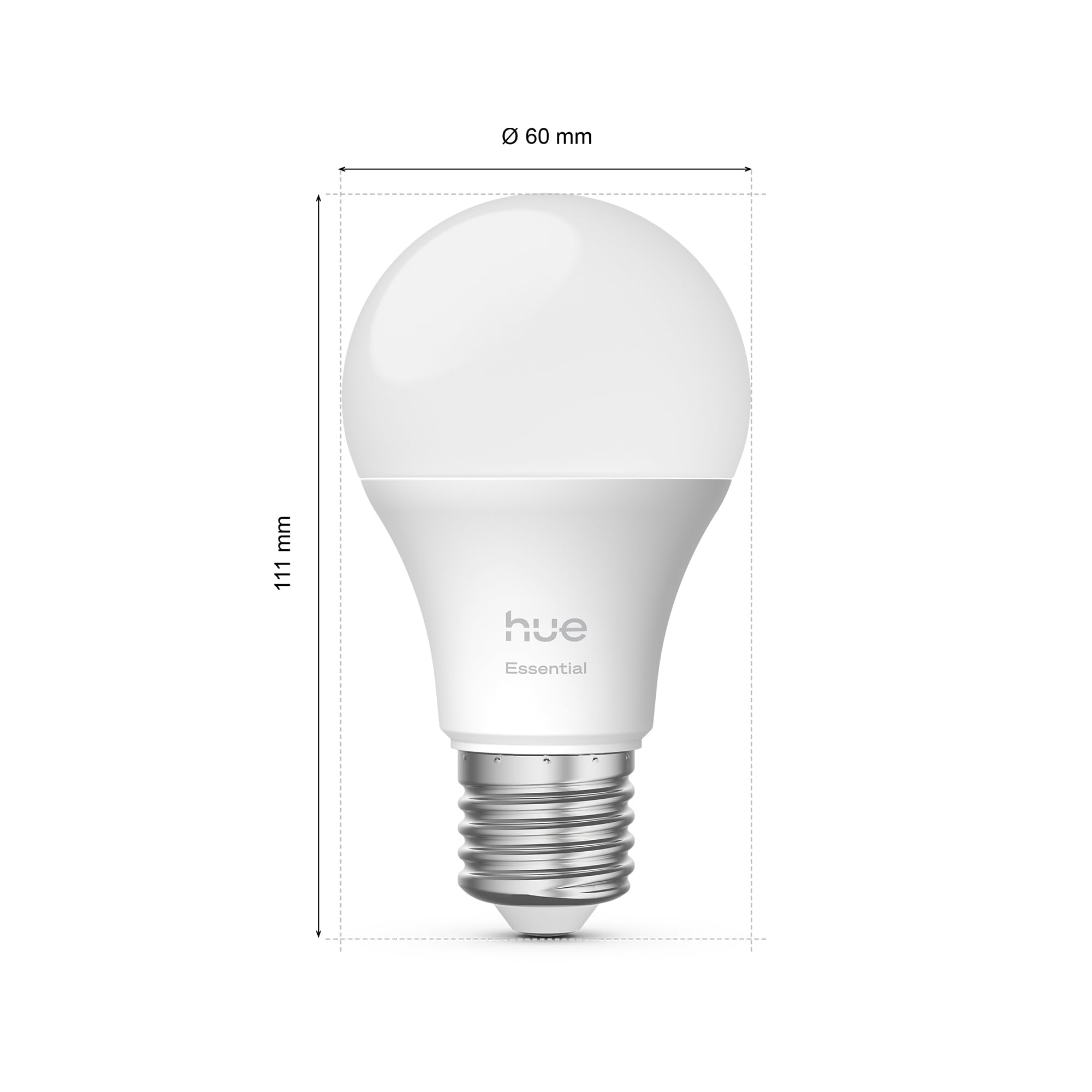 Philips Hue Essential LED A60 Smart Bulb, White and Color Ambiance, E27 Base, 8W, 2200K-6500K, 806 Lumens - Image 2
