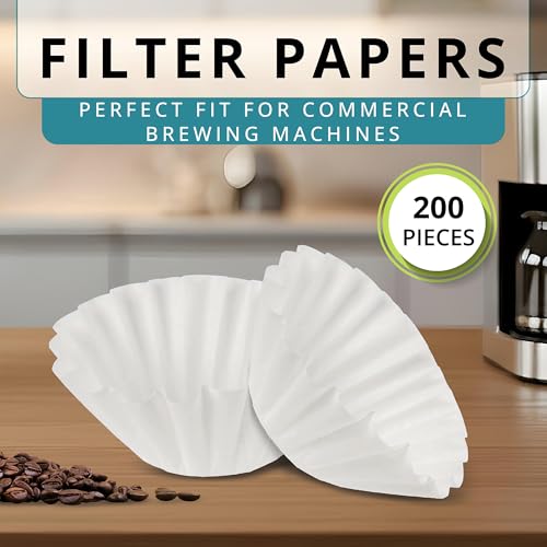 Large Coffee Filter Papers - 200 Paper Coffee Filters for Bravilor Bonamat, Buffalo, Bunn, Technovorm, Marco and Commercial Machines | Disposable Coffe Filters | Deli Supplies
