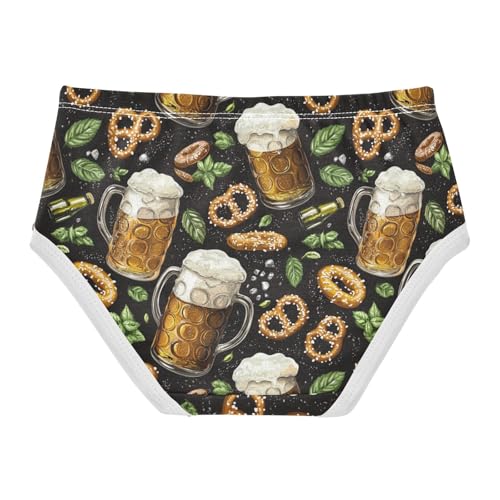 ZZKKO Beer Glass Black Background Girls Underwear Toddler Panties for Girls Comfort Brief Size 2T-8Y2
