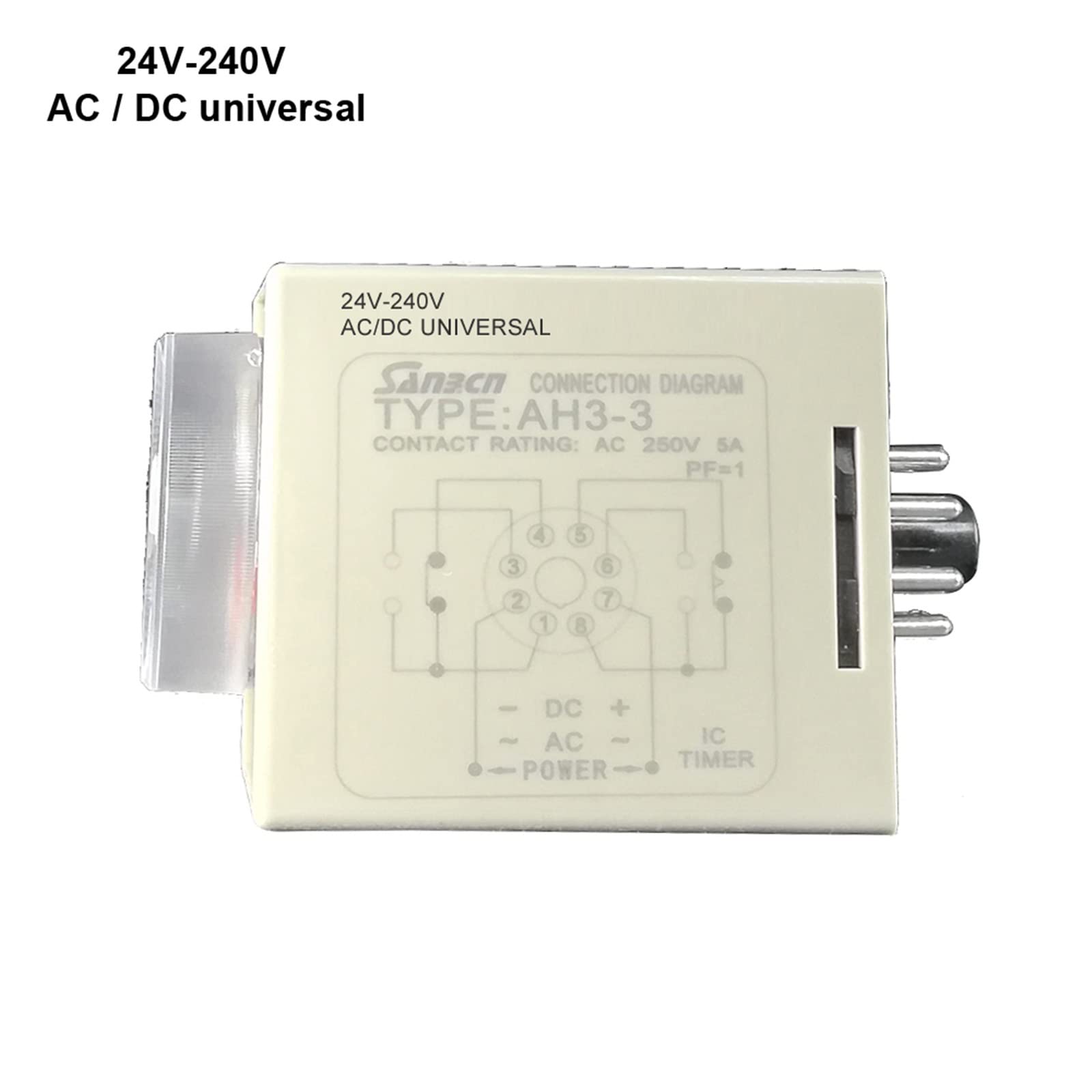 Neuestes neues 24-240VAC/DC Universal AH3-3 Zeitrelais Neue Funktion Ausschaltverzögerung Zeitrelais Zeitverzögerung Relaiszeit Einstellbereich 0,1S-60M Teile & Ersatzteile ( Size : Time 0.1s-10s )
