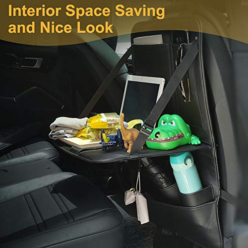 EASY EAGLE Car Seat Organizer, PU Leather Car Backseat Storage Pockets with Foldable Tablet Holder, Against Dirty and Kicks, 1 Piece - Thumbnail 6
