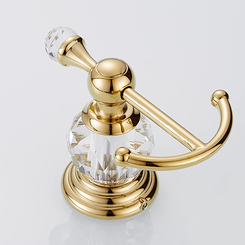 Metall-Kristall-Kleiderhaken, Wandmontage, moderne Badezimmer-Kleiderhaken, dekorativ für Küche, Schlafzimmer, Kabine, Duschraum, Handtuch, Kleidung, Hosen, Schuhbeutel, Mantel, Gold