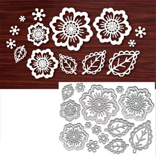 3D Rose Flower Metal Die Cuts,Wedding Leaf Leaves Cutting Dies Cut Stencils for DIY Scrapbooking Album Decorative Embossing Paper Dies for Card Making (Flower A)