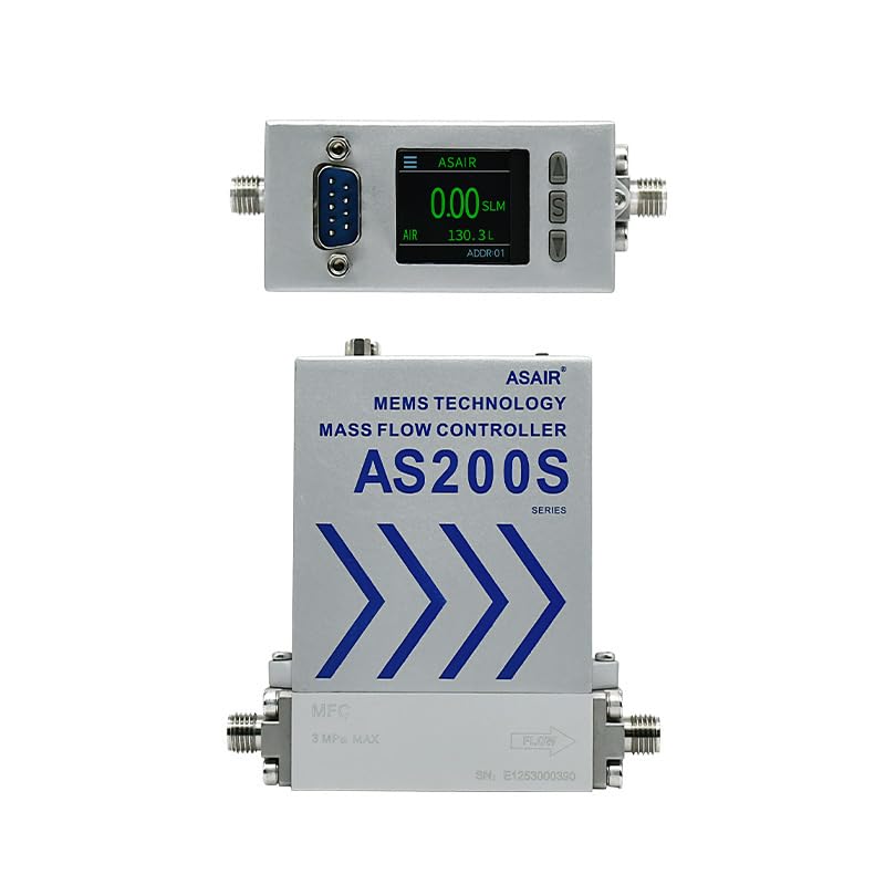 Aluminum Alloy high-Precision 100ml-300L LCD Display Gas Mass Flow Controller air Gas flowmeter AS200SC