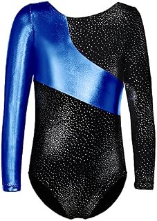 One-Piece Gymnastics Leotard Stripe Starry Sky Long Sleeves Athletic Dancing Leotard For Little