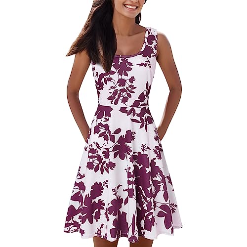Robe d'été coupe courte et ample au motif graphique et col en U