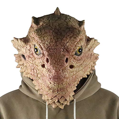 ITODA Masque Effrayant de Lézard en Latex Tête d'Animal Horreur Costume d'Halloween Létard Tête Animal Lézard Masque Lézard Réaliste en Latex Animal Tête Déguisement pour Halloween Fête Soirée Lézard