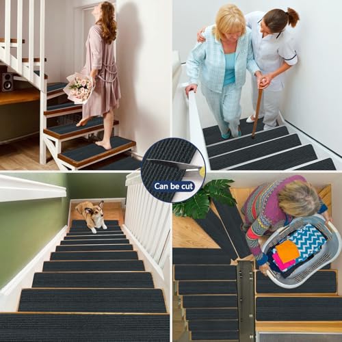 Alfombrillas para escaleras antideslizantes para evitar caídas y arañazos de mascotas 5
