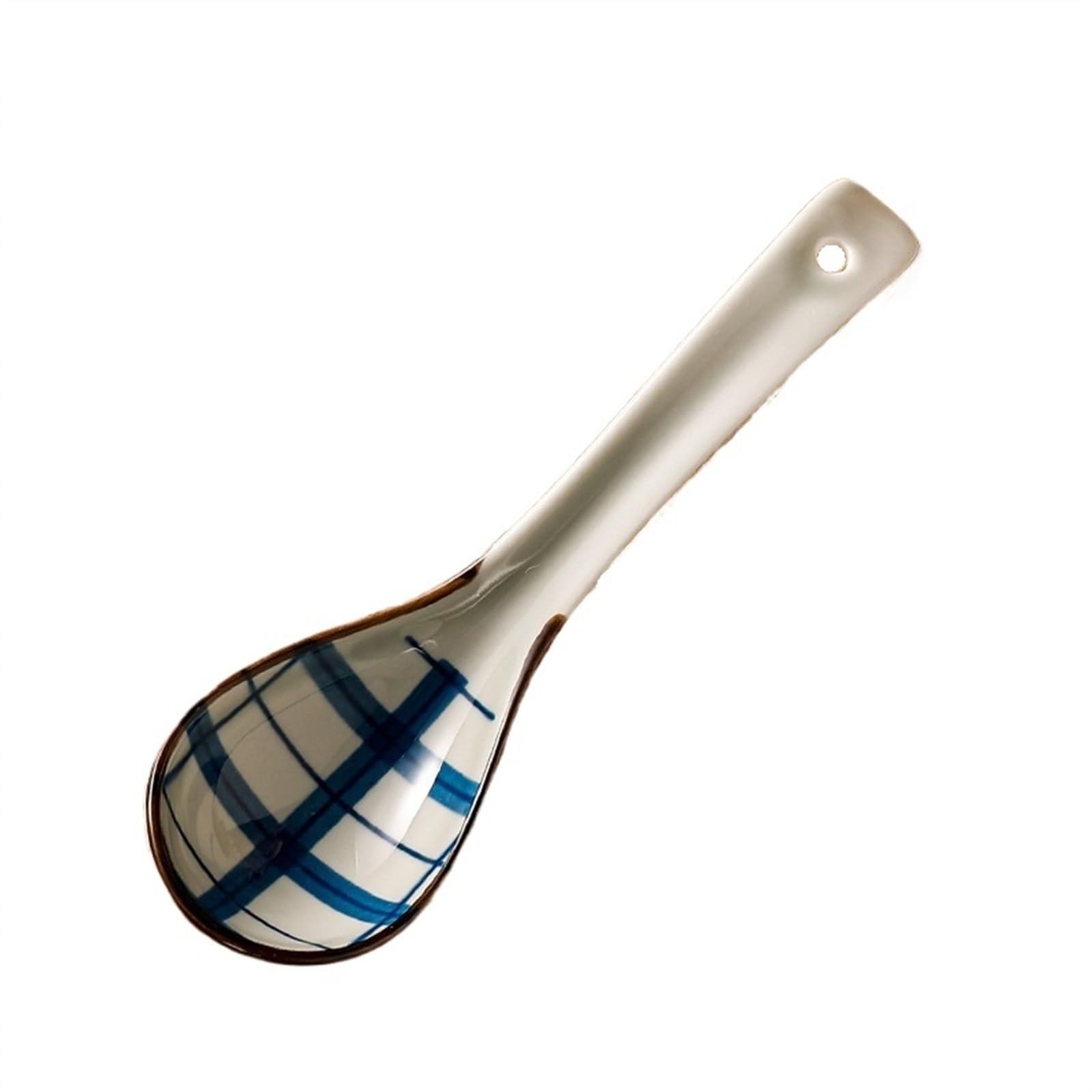 Cucchiaio da zuppa Cucchiai da zuppa in porcellana in stile cinese retrò, cucchiai da zuppa asiatici, cucchiai da ramen, cucchiai da zuppa for wonton, noodles, cucchiai da riso in ceramica cinese Cucc