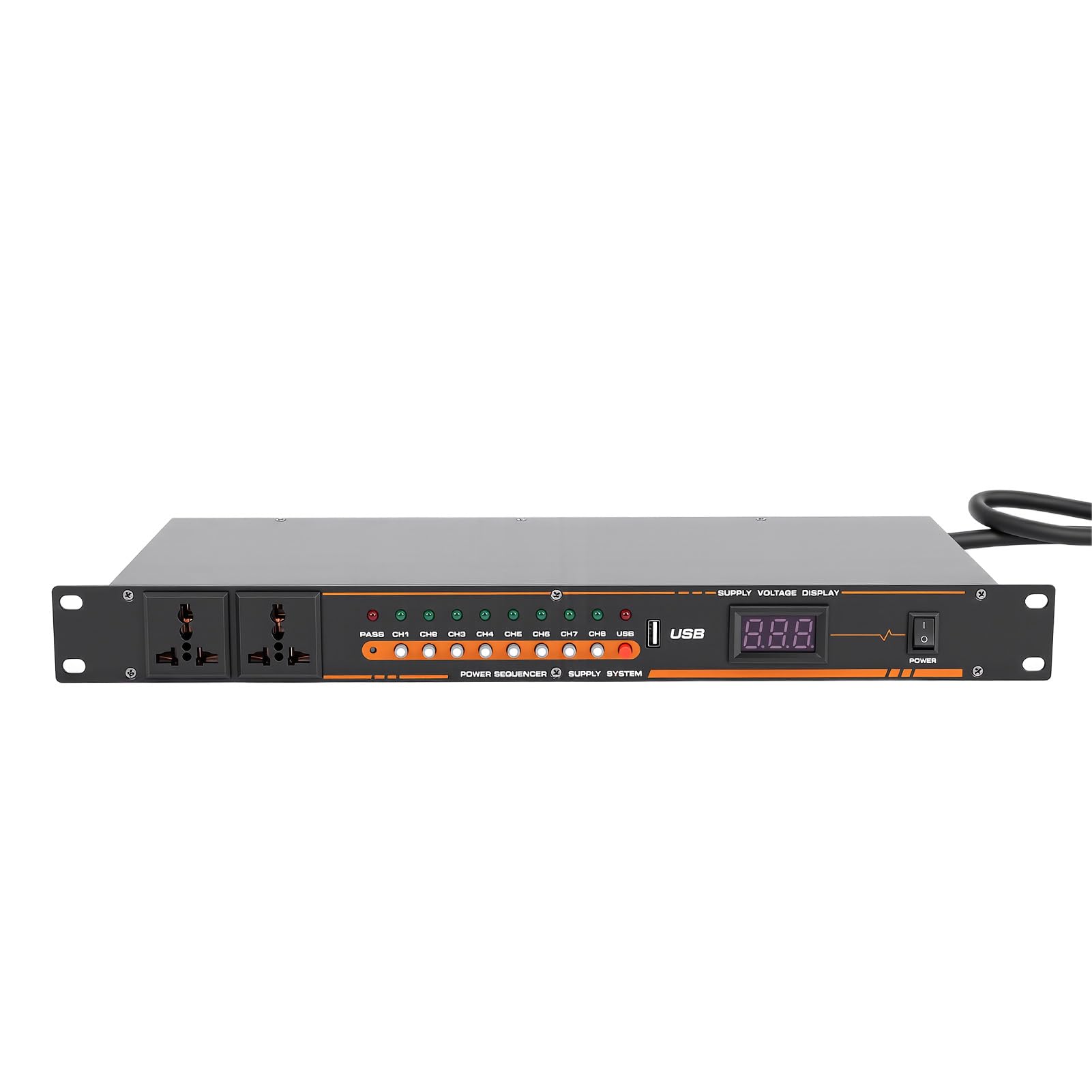 Asixxsix Acondicionador secuenciador de potencia de 10 salidas, fuente de alimentación de 2000 W para montaje en rack con interruptores independientes, para equipos de audio (Enchufe europeo 800W)