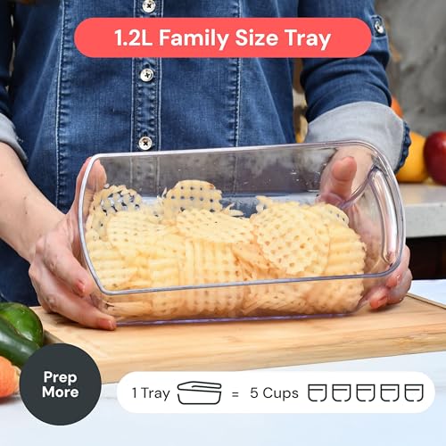 Vegetable Chopper & Mandoline Slicer with Container - Veggie Onion Salad Food Cutter Dicer - Julienne & Wavy Slicer - Grater Zester - Kitchen Tools Gadgets - Home Essentials (8-in-1 PRO White) - 6