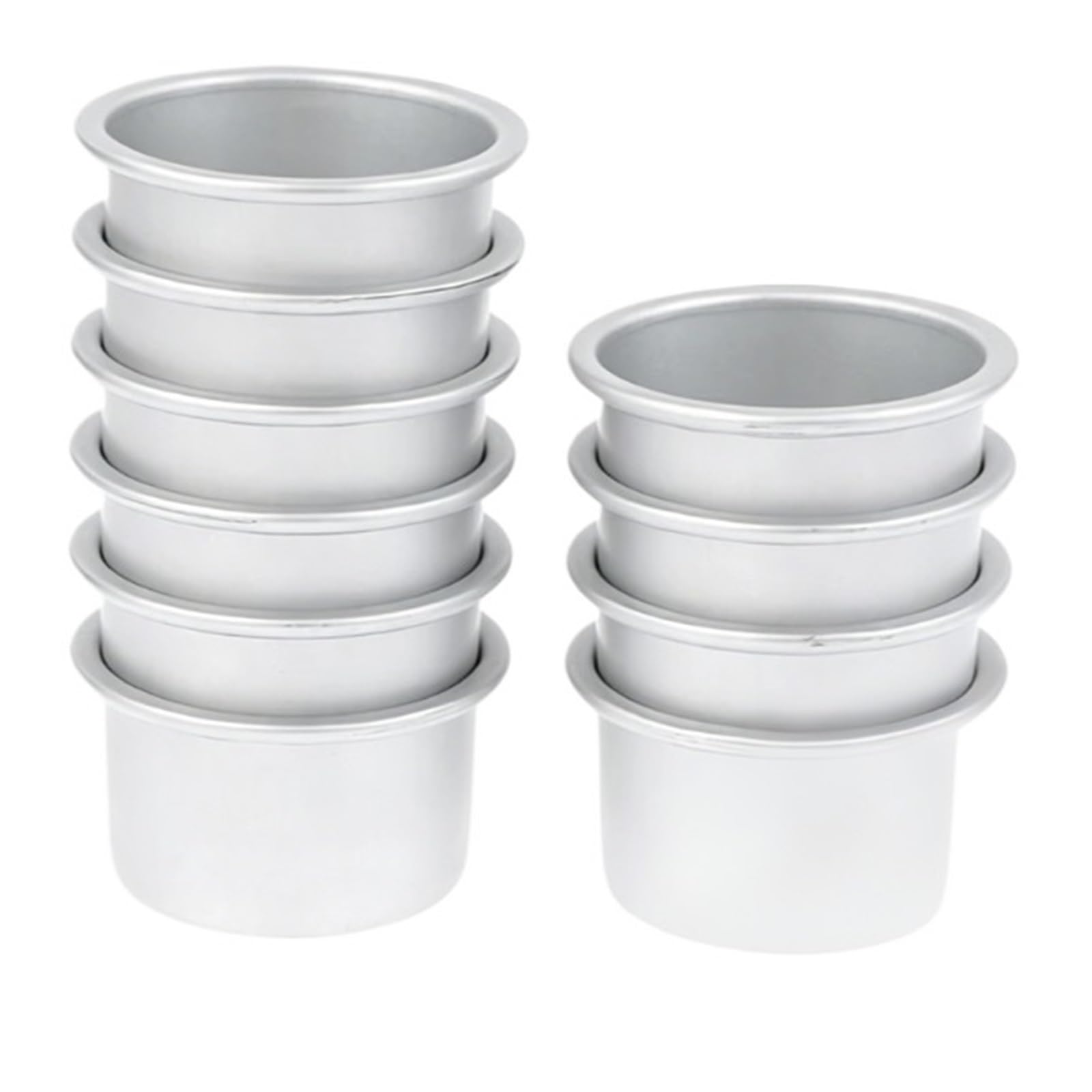 Genérico 10 Uds molde de pastel aleación aluminio taza huevo Cupcake cocina hornear Mini horno redondo Pan pastelería for postres(B)