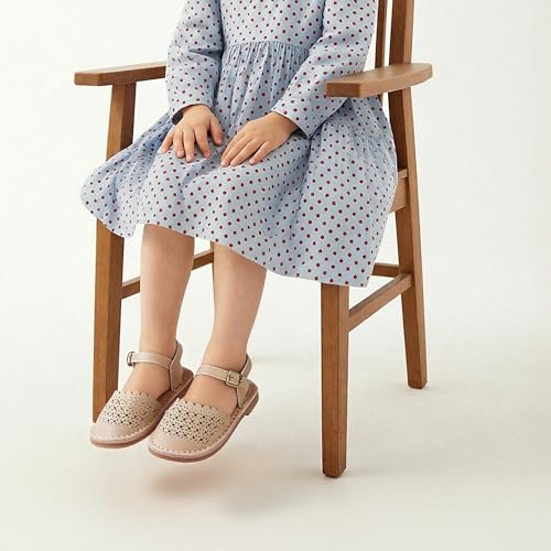 Image of THEE BRON Toddler Girls Espadrilles Sandals Hollow Out Rustic Dress Shoes